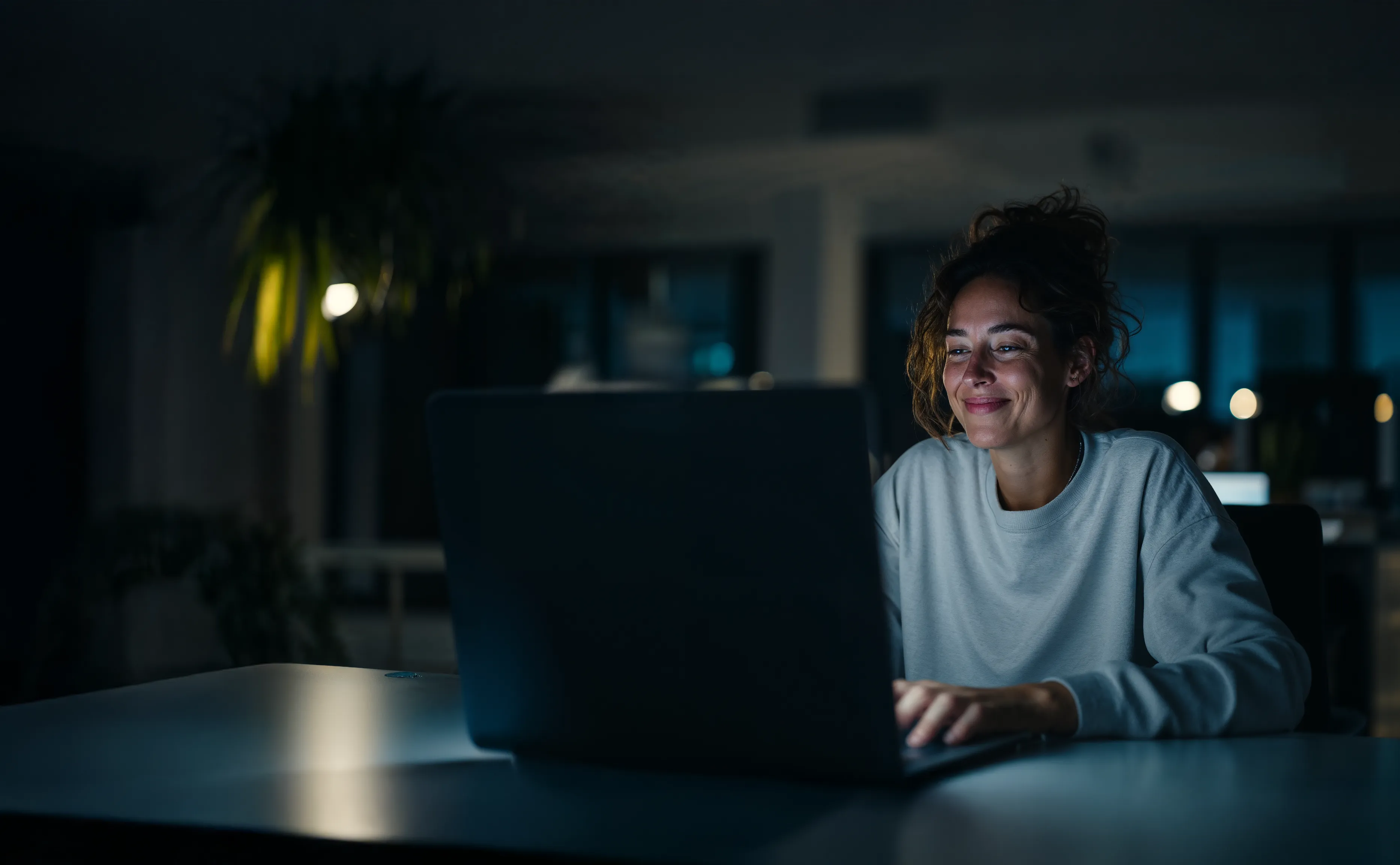 Person working on laptop